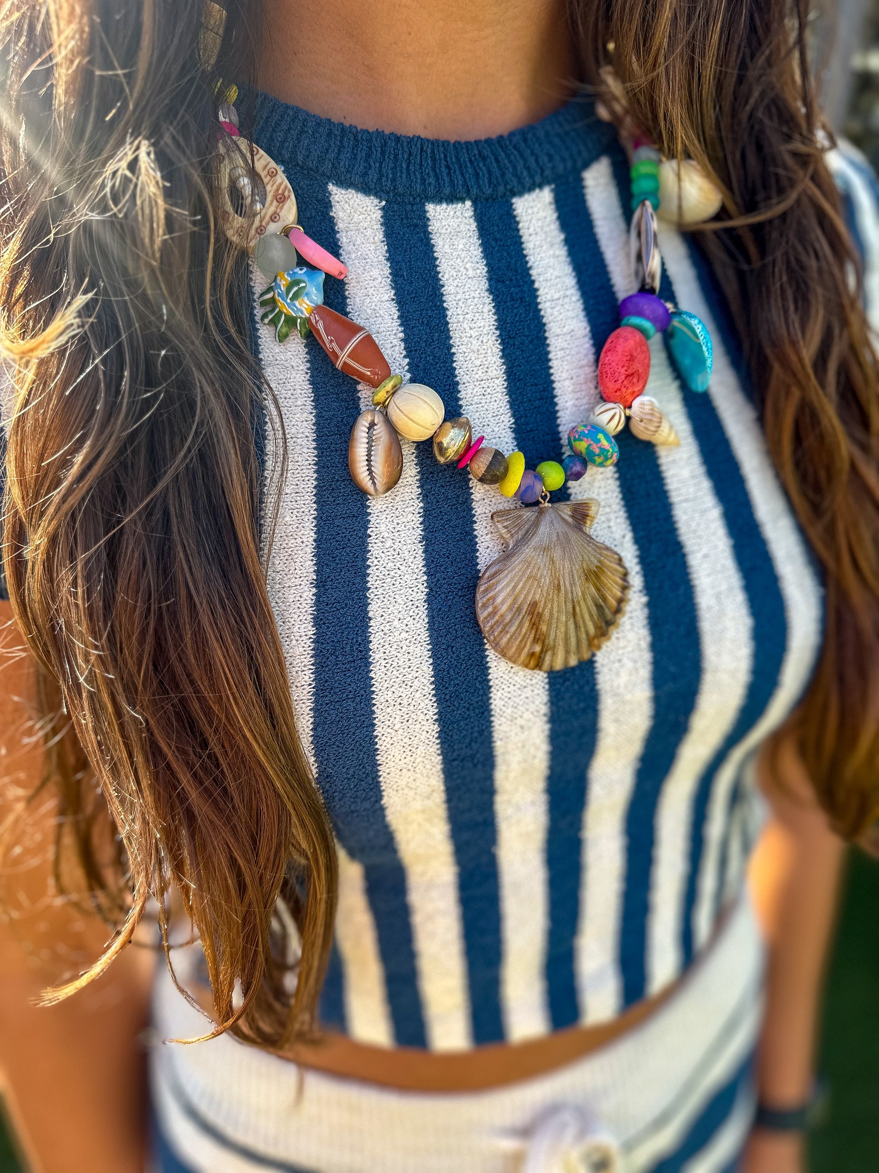 Shell Beaded Necklace | Calypso