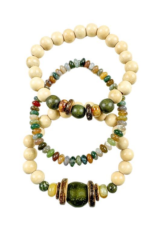 Trio Stack Bracelet Set | Forest | Final Sale