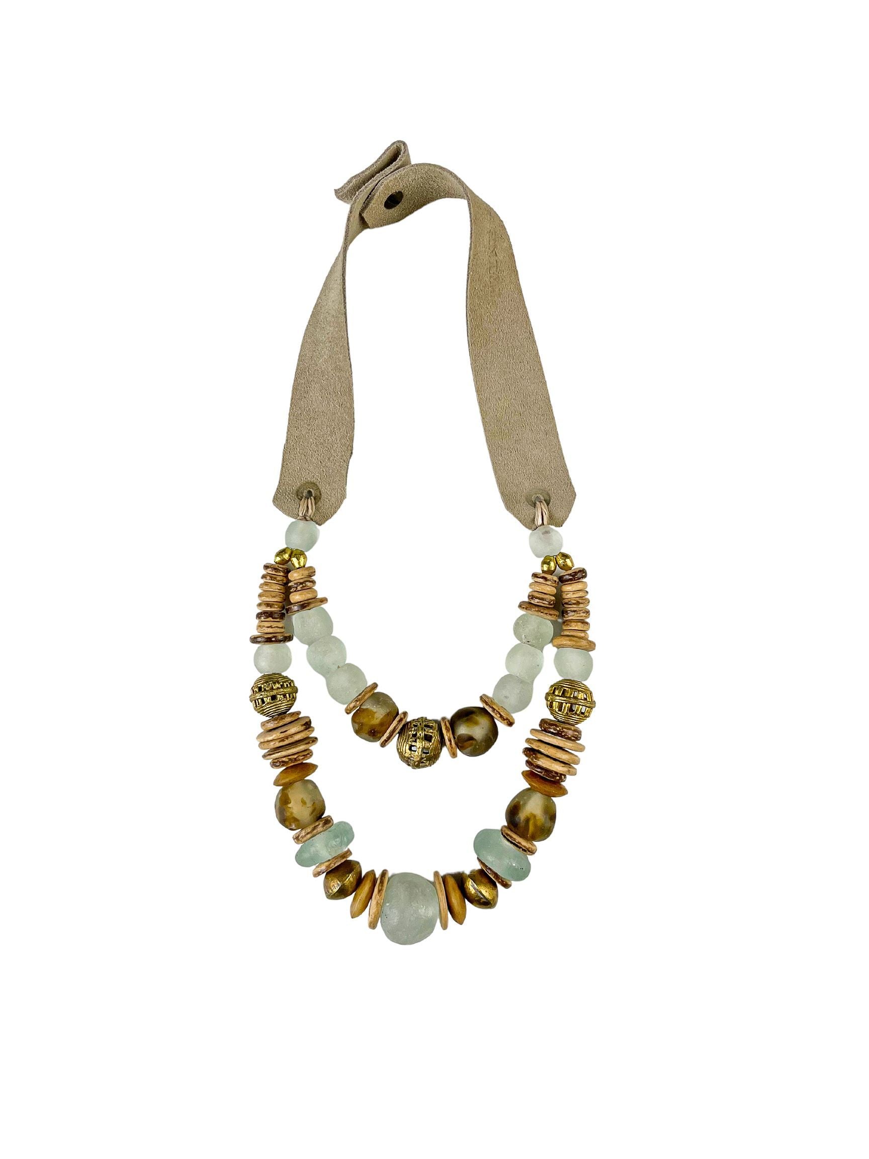 Layered Classic Necklace | Glass + Gold | Final Sale